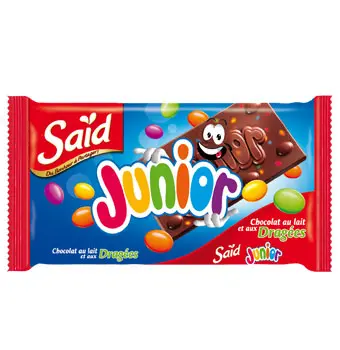 Chocolat au lait et aux dragés Saida Junior 33g