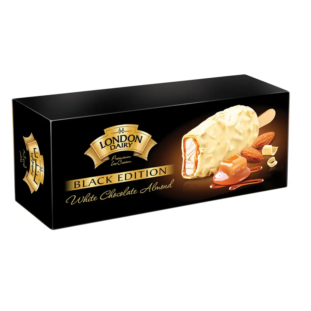 Glace London Dairy Double Black Edition white chocolate Almond