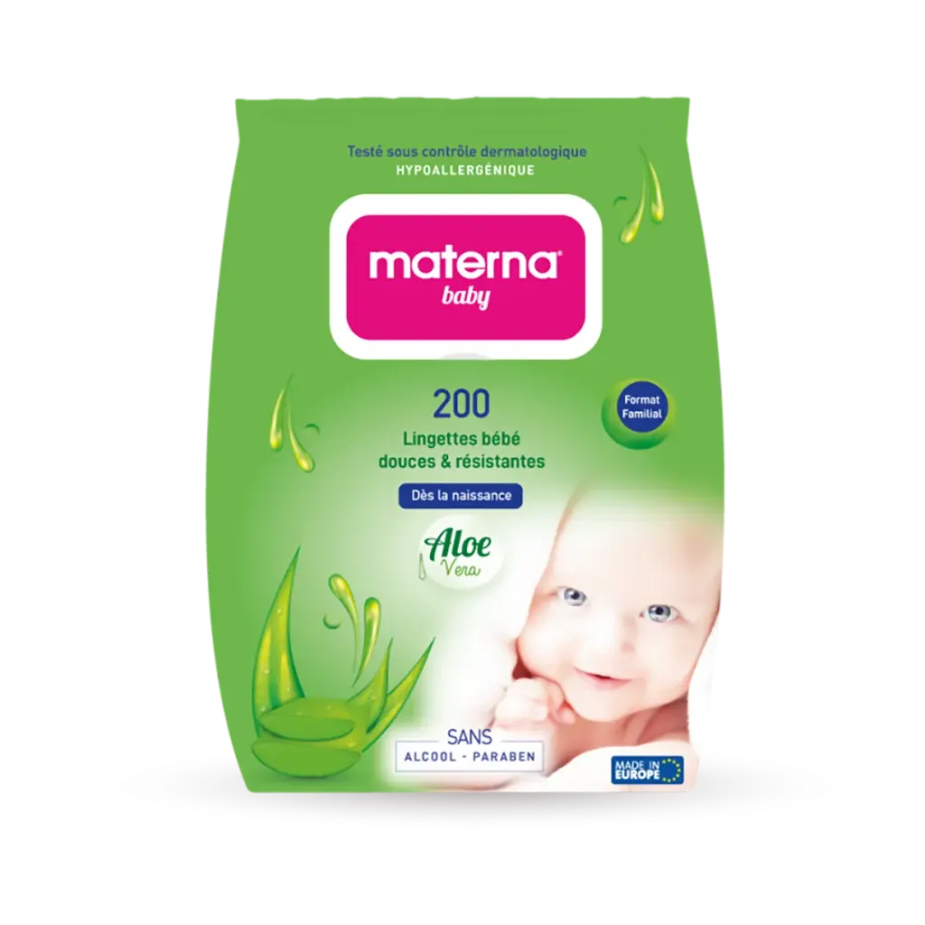 Lingettes Materna Baby douces & Résistantes 200p