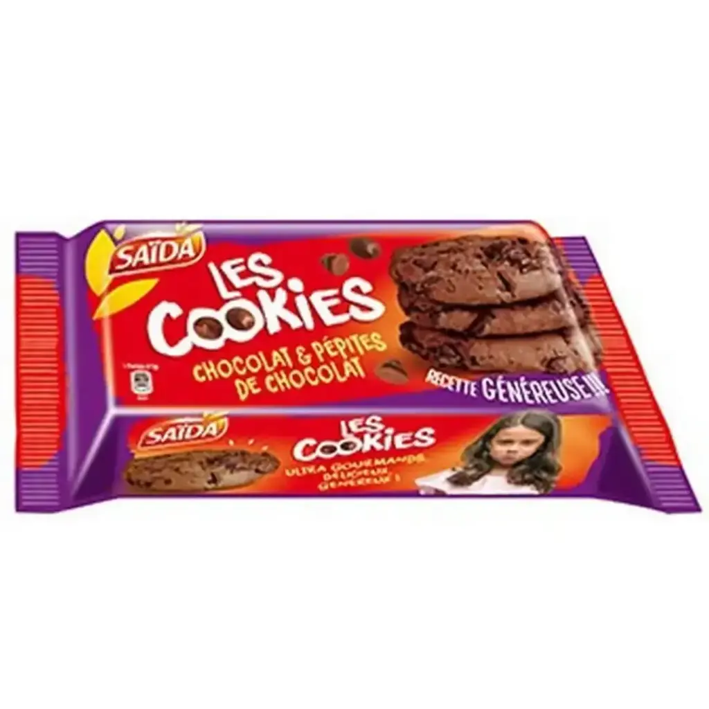 Cookies Saida  Chocolat & Pépites de Chocolat 136g