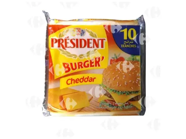 Fromage Burger Cheddar Président 10pcs
