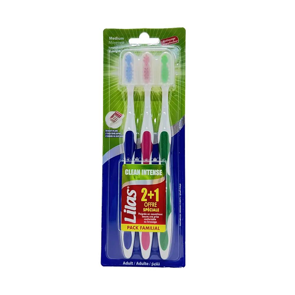 Brosse à dents Lilas Clean Intense 2+1 