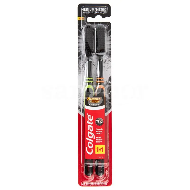 Brosse a'Dent Colgate Double Action Charcoal 1+1
