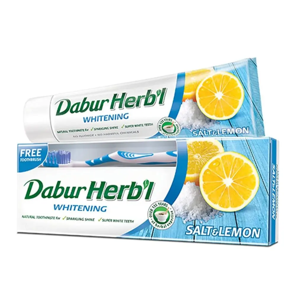 Dentifrice Sel&Citron Dabur Herb'l 150g+Brosse a dent Gratuit