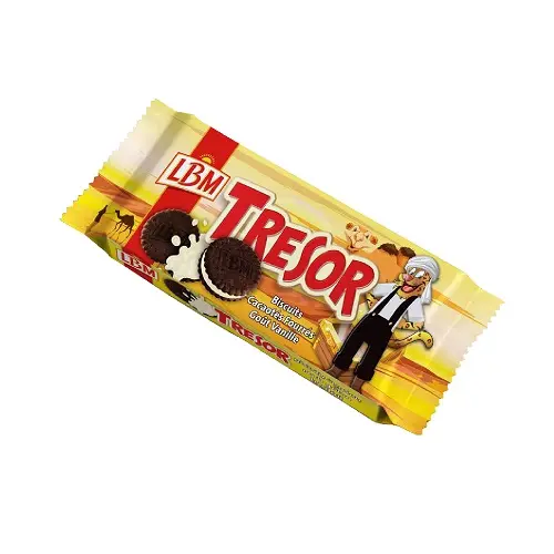 Biscuits Lbm Tresor Cacaotés Fourrés Gout Vanille 100g