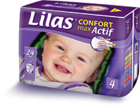 Couche  Lilas Confort 9-18 Kg Taille 4 24pcs