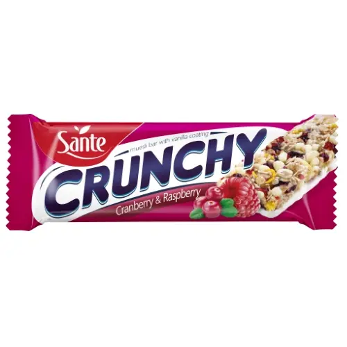 Barre Crunchy Muesli Cranberry & Raspberry Sante 40g