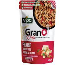 GranO Fraise Fruits Secs Chocolat Blanc Vipa 350g