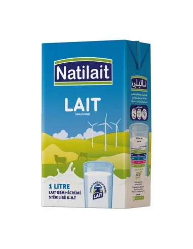 Lait Natilait demi-écrémé 1L