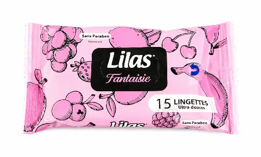 Lingettes Lilas Fantaisie Sans Paraben 15pcs