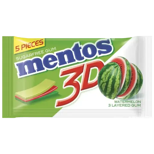 Mentos 3D Gout pastéque 5pcs 