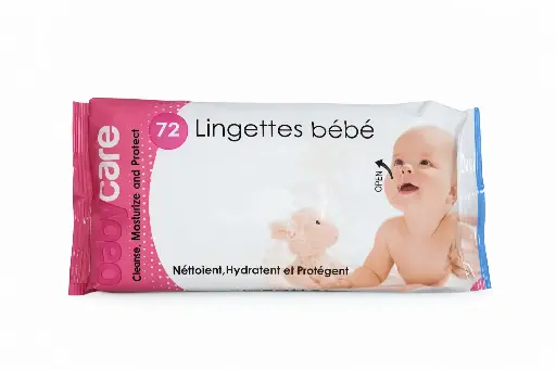 Lingettes Bébé Baby Care 72pcs